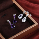Women's Water Drop Zircon Copper Stud Earrings Fashion – Stylish Gifts — 2