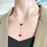 Love Necklace Red Drop Glue Peach Heart Clavicle – Jewelry Gift Ideas — 1