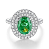 S925 Sterling Silver Emerald Ring Female High Carbon – Gifts for Her — 12