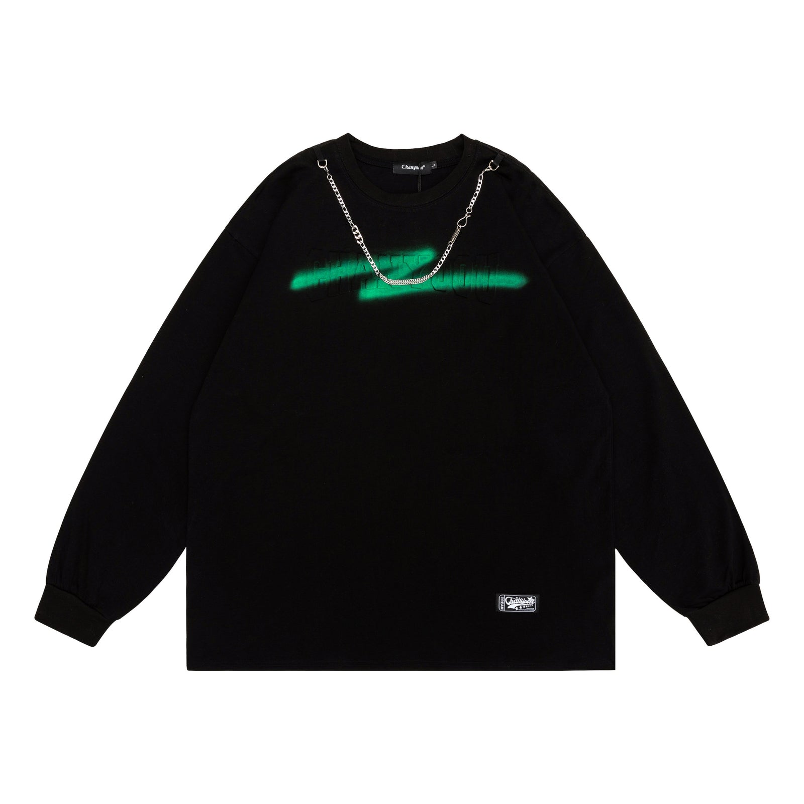 Men's Embossed Necklace Long Sleeve Round Neck – Gifts for Him — 1