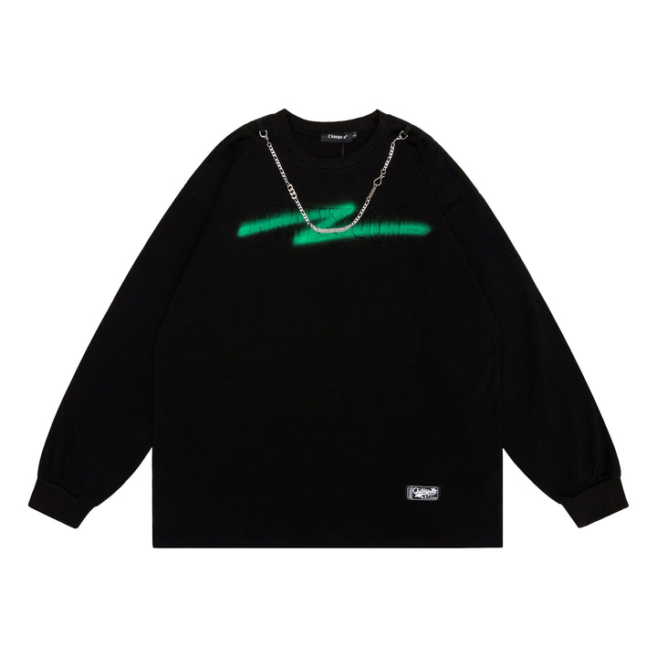 Men's Embossed Necklace Long Sleeve Round Neck – Gifts for Him — 1