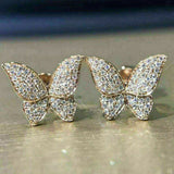 Fashionable Sweet Micro-set Zircon Butterfly Stud – Birthday Gifts — 2