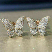 Fashionable Sweet Micro-set Zircon Butterfly Stud – Birthday Gifts — 2