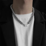 Mens Fashionable And Versatile Gray Pearl Letter – Jewelry Gift Ideas — 3