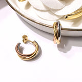Titanium Steel Vacuum Ring Three-color Stud Trend – Stylish Gifts — 4