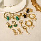 18K Gold Titanium Steel Pearl Earrings – Practical Gifts — 6