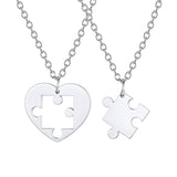 Romantic Heart Puzzle Pendant Couple Necklace – Jewelry Gift Ideas — 1