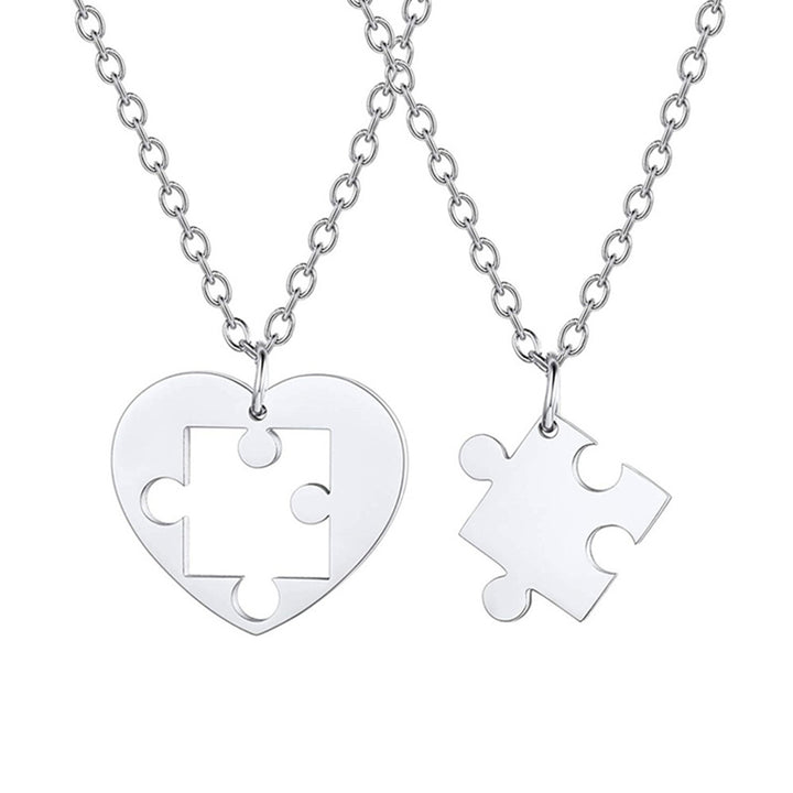 Romantic Heart Puzzle Pendant Couple Necklace – Jewelry Gift Ideas — 1
