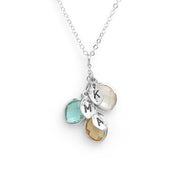 Water Drop Birthstone Leaf Engraved Necklace – Jewelry Gift Ideas — 5