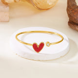 Hollow Drop Oil Heart Shape With Diamond Bracelet – Jewelry Gift Ideas — 4