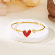 Hollow Drop Oil Heart Shape With Diamond Bracelet – Jewelry Gift Ideas — 4