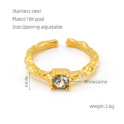Retro Titanium Steel Moonstone Ring Hip Hop Irregular – Useful Gifts — 12