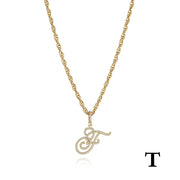 26 Letter Necklace Inset Zircon 18k Gold Necklace – Jewelry Gift Ideas — 17