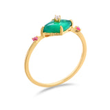 Simple Temperament Green Chalcedony S925 Silver Ring – Everyday Gifts — 4