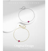 S925 Silver Love Red Diamond Bracelet Female – Jewelry Gift Ideas — 4