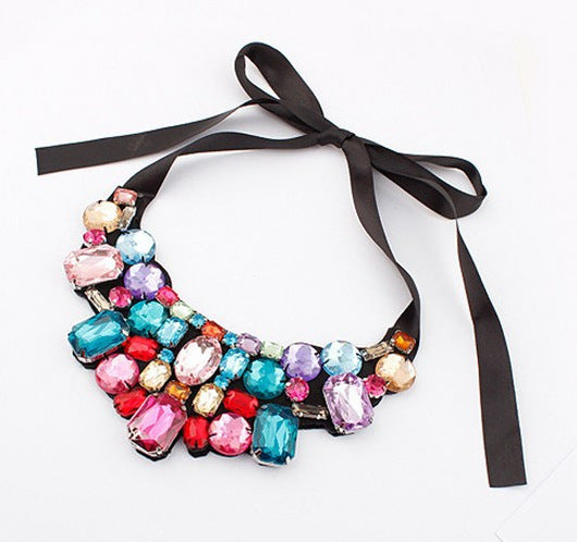 Exaggerated Sparkling Petal Fake Collar Necklace – Jewelry Gift Ideas — 1