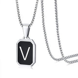 Stainless Steel 26 English Fashion Black Necklace – Jewelry Gift Ideas — 9