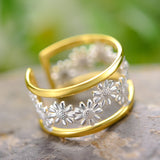 Sterling Silver Ladies Adjustable Small Daisy Ring – Useful Gifts — 6