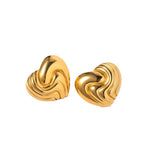 18k Gold Stainless Steel Textured Heart – Special Occasion Gifts — 5