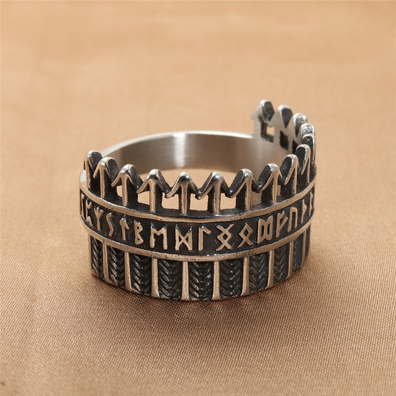 Titanium Steel Viking Warrior Ring Vintage Men Punk – Gifts for Him — 1