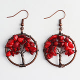 Crystal Gravel Bronze Wire Round Pendant Tree – Jewelry Gift Ideas — 6