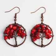 Crystal Gravel Bronze Wire Round Pendant Tree – Jewelry Gift Ideas — 6