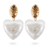 White Resin Love Heart Earrings – Gifts for Couples — 4