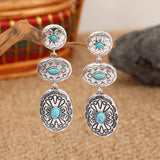 Vintage Western Wind Turquoise Oval Earrings – Meaningful Gifts — 1