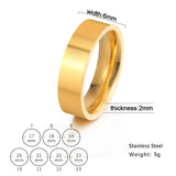 Simple 6mm Smooth Stainless Steel Couple Ring European – Stylish Gifts — 4