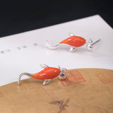 Design Epoxy Koi Stud Earrings Women's Chinese Style – Stylish Gifts — 4