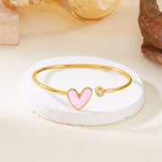 Hollow Drop Oil Heart Shape With Diamond Bracelet – Jewelry Gift Ideas — 9