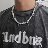 Men's Riveted Reflective Pearl Splice Necklace – Jewelry Gift Ideas — 3