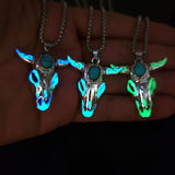 Men's Turquoise Gemstone Bull Head Luminous – Jewelry Gift Ideas — 18