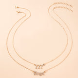 Gold Letter Angel Number 444 777 Multi-layer Chain – Gifts for Her — 7