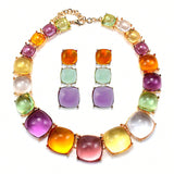 Geometric Candy Clavicle Necklace And Earrings – Jewelry Gift Ideas — 7