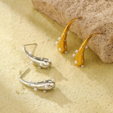Popular Water Drop Pearl Titanium Steel Earrings – Everyday Gifts — 1