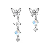 Moonlight Stone Butterfly Ear Studs Female – Gifts for Her — 4