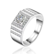 Men's Ring 925 Silver Mosanite Copper Plated Platinum – Gifts for Him — 4