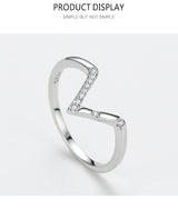 Women's Fashion V-shaped S925 Sterling Silver Ring – Stylish Gifts — 5