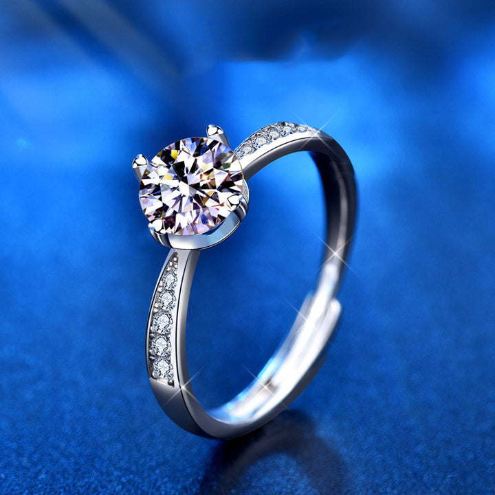 Women's S925 Sterling Silver One Carat Moissanite Ring – Gifts for Her — 1