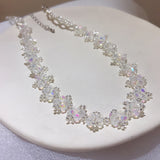 French Light Luxury Handmade Crystal Flower Short – Jewelry Gift Ideas — 5