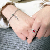 Ruby Bracelet Love Heart-shaped Ring Hollow – Jewelry Gift Ideas — 4