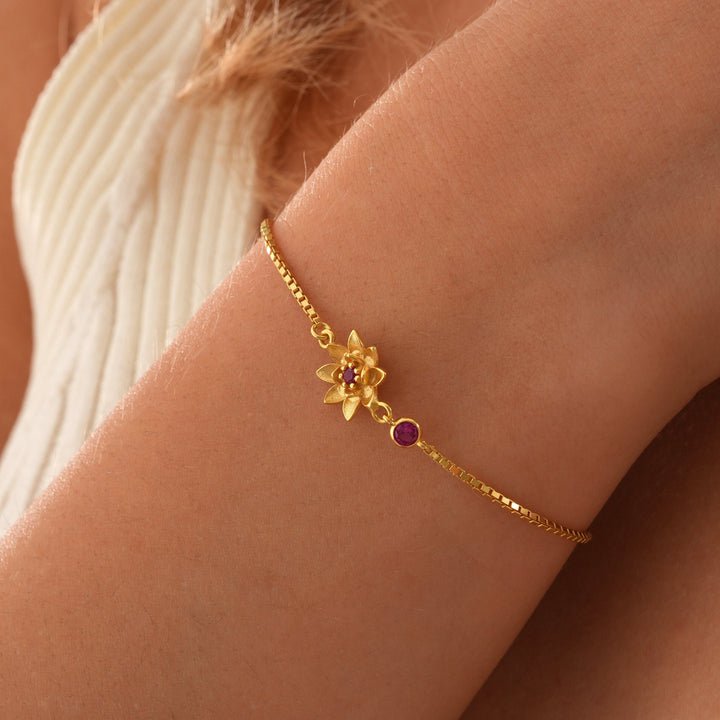 Moon Flower Zircon Birthday Bracelet Titanium – Jewelry Gift Ideas — 1