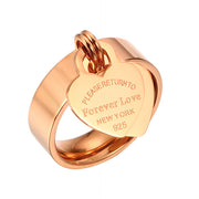 Men's And Women's Fashion Letters Peach Heart Ring – Stylish Gifts — 8
