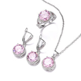 Women's Zircon Necklace Earring Ring Three-piece – Jewelry Gift Ideas — 16