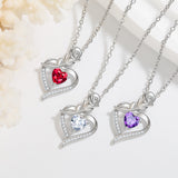 Rose Heart-shaped Necklace With Rhinestones – Gifts for Couples — 4