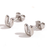 Titanium Steel Earrings 18K Gold Mini Alphabet Letter – Gifts for Her — 15