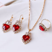 Water drop rhinestone necklace earrings ring set – Jewelry Gift Ideas — 5
