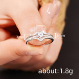 Double Peach Heart Design Ring Female Inlaid Zircon – Gifts for Her — 5