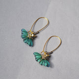 Hand Painted Green Flying Butterfly Earrings – Special Occasion Gifts — 4